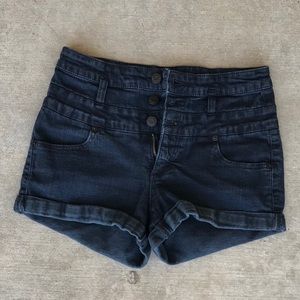 High waisted black shorts
